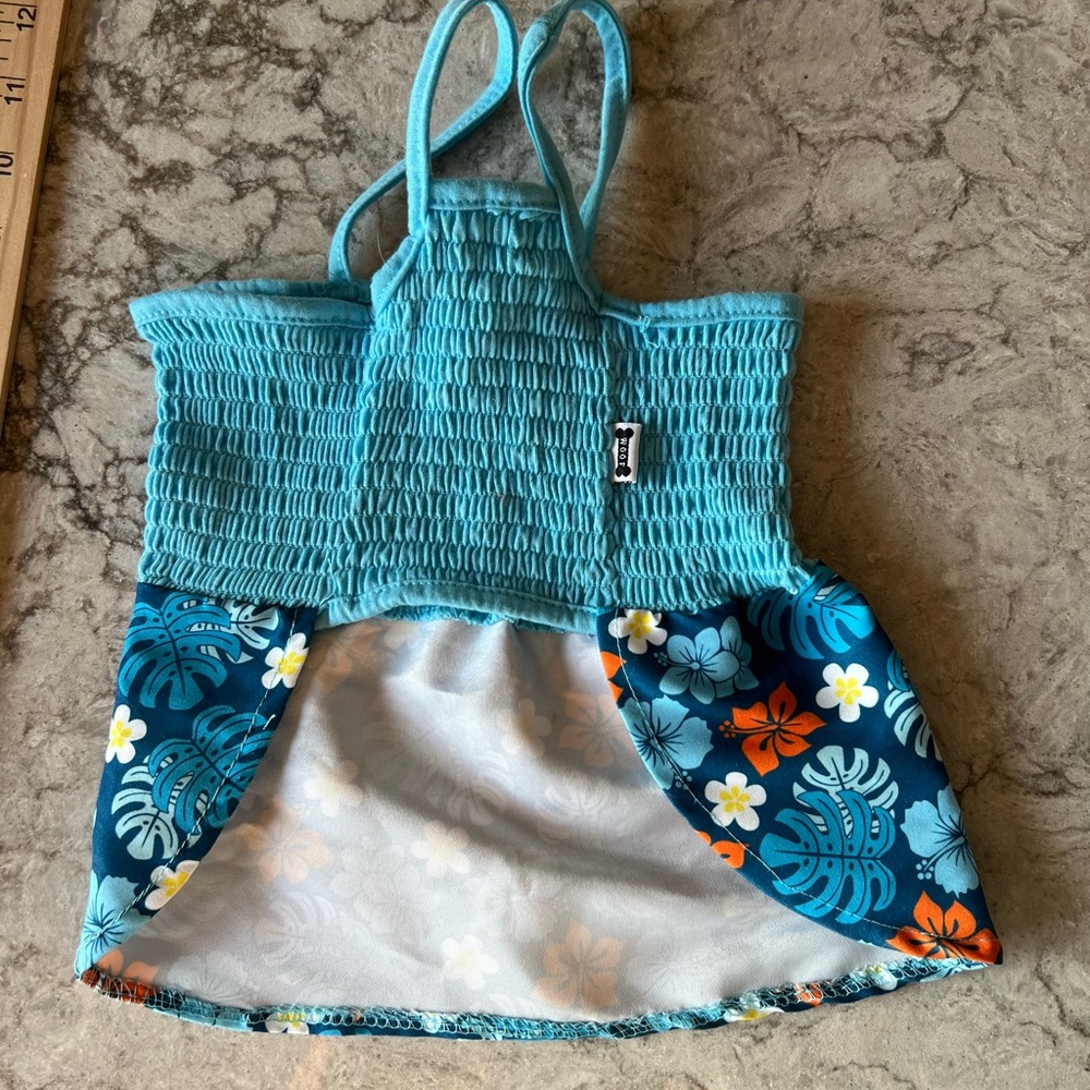 Hawaiian Dog Dress and Pink Jumper Dog Outfits - Picture 4 of 11